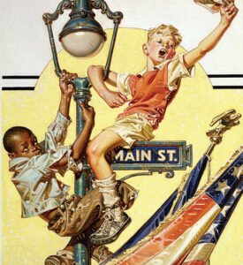 The Fourth of July Flagpole by J.C. Leyendecker